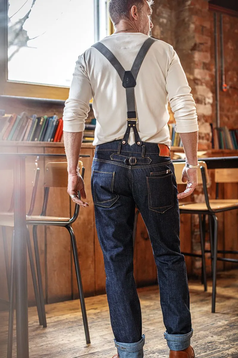 &SONS Black Leather Braces Shop