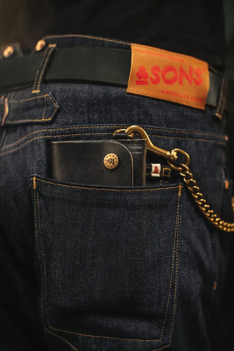 &SONS Black Leather Wallet Fashion