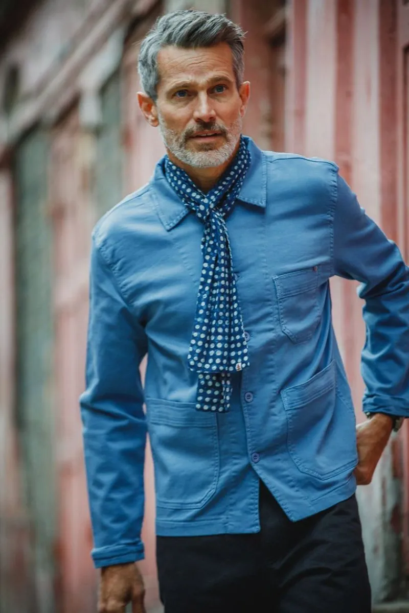 &SONS Blue Dot Organic Japanese Scarf Sale