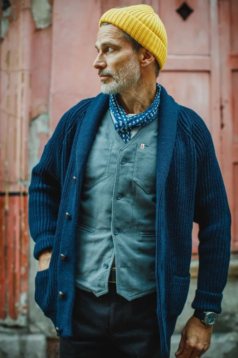 &SONS Blue Dot Organic Japanese Scarf Sale