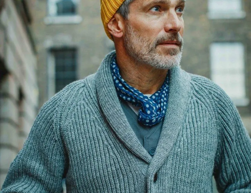&SONS Blue Dot Organic Japanese Scarf Sale