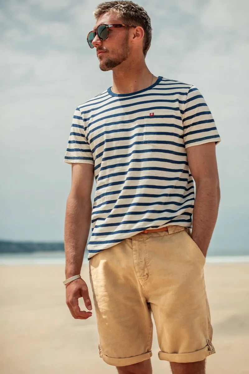 &SONS Breton Striped T Shirt Blue Outlet