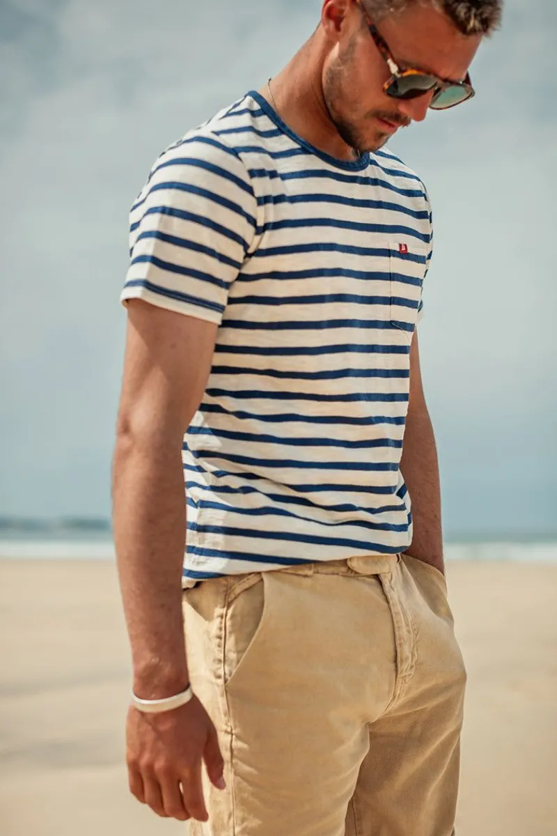 &SONS Breton Striped T Shirt Blue Outlet