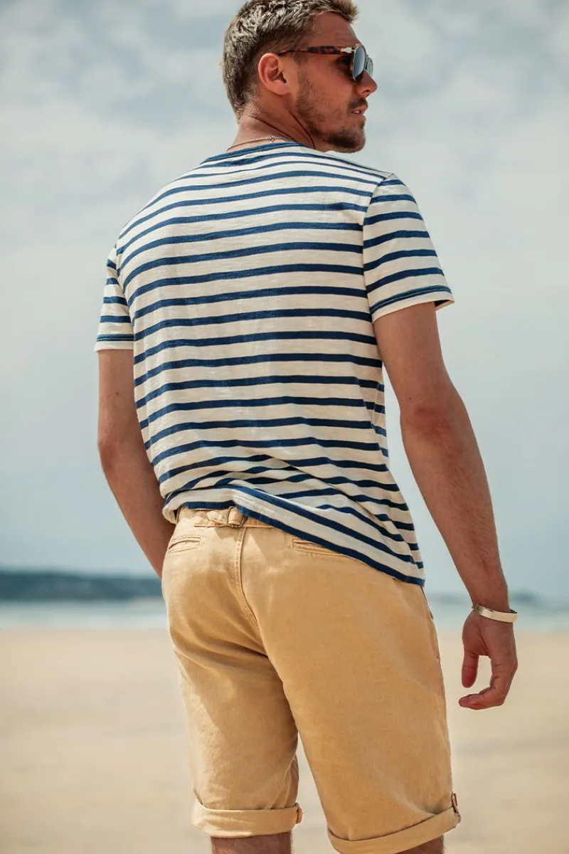 &SONS Breton Striped T Shirt Blue Outlet