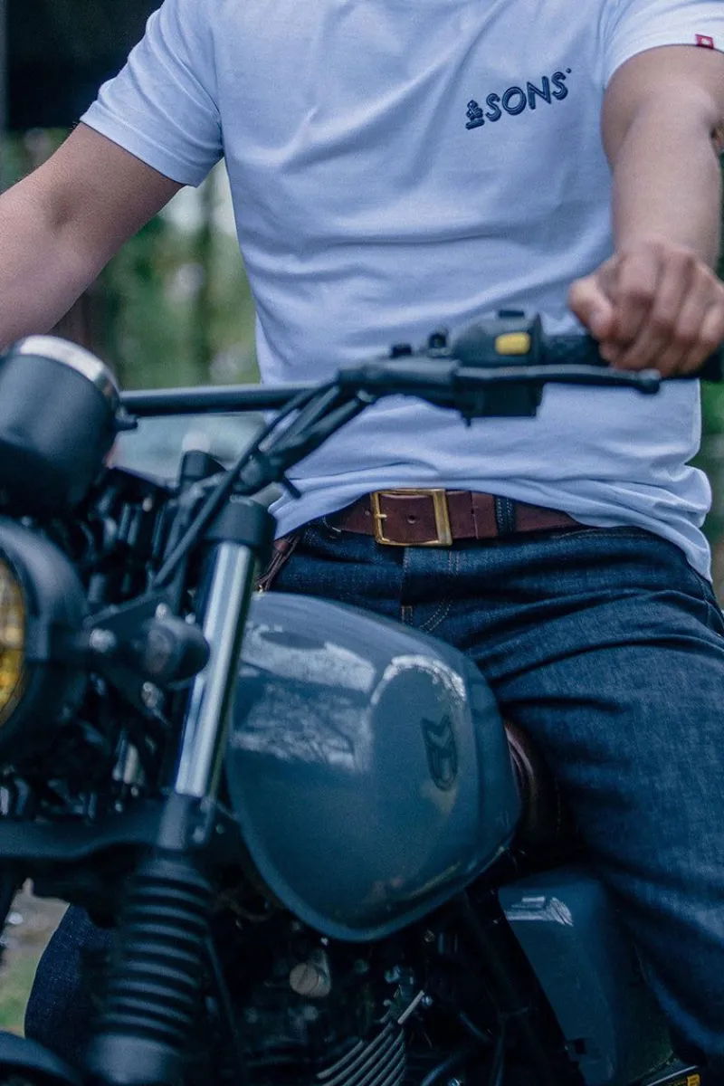 &SONS Brown Leather Belt Flash Sale