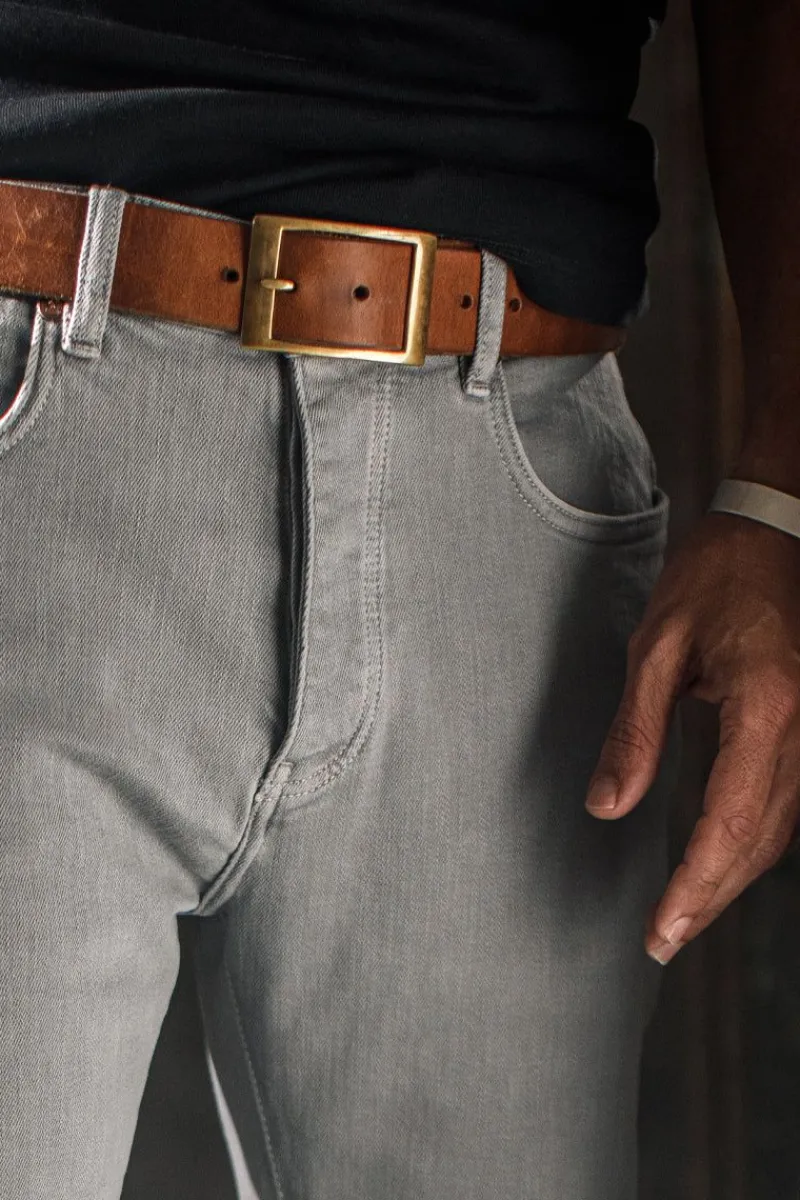 &SONS Brown Leather Belt Flash Sale