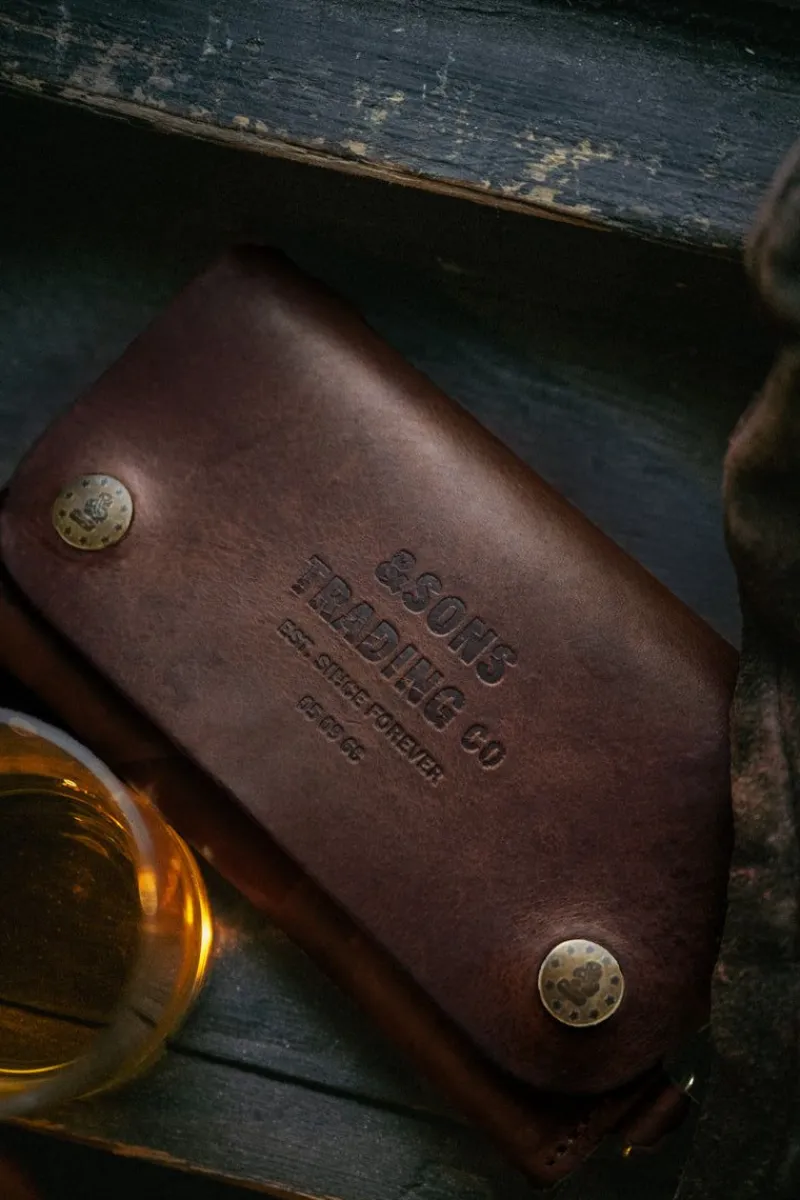 &SONS Brown Leather Wallet Discount