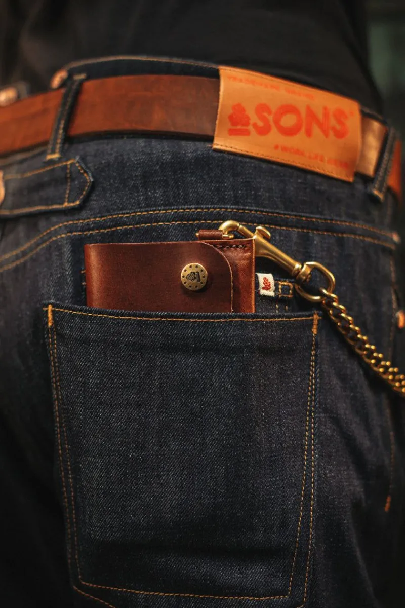 &SONS Brown Leather Wallet Discount