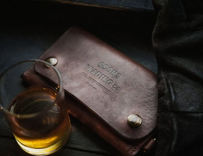 &SONS Brown Leather Wallet Discount