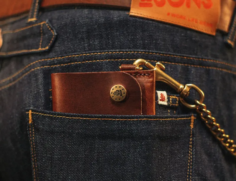 &SONS Brown Leather Wallet Discount