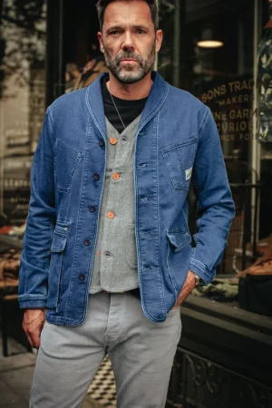 &SONS Crafter Indigo Wash Chore Jacket Online