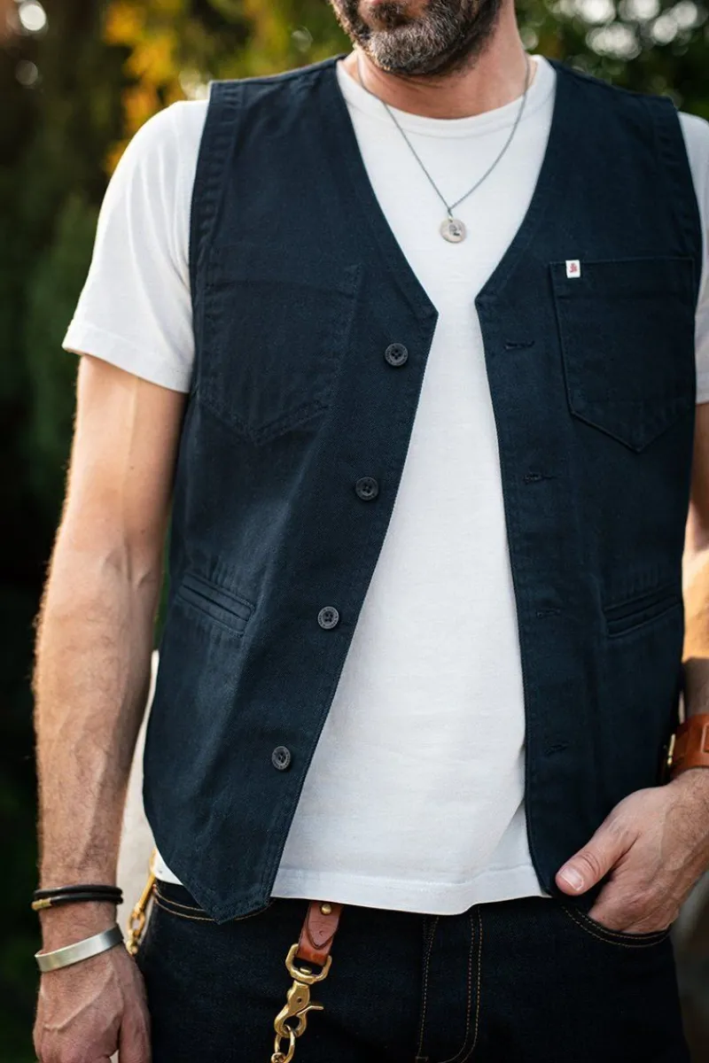 &SONS Navy Lincoln Waistcoat / Vest Flash Sale
