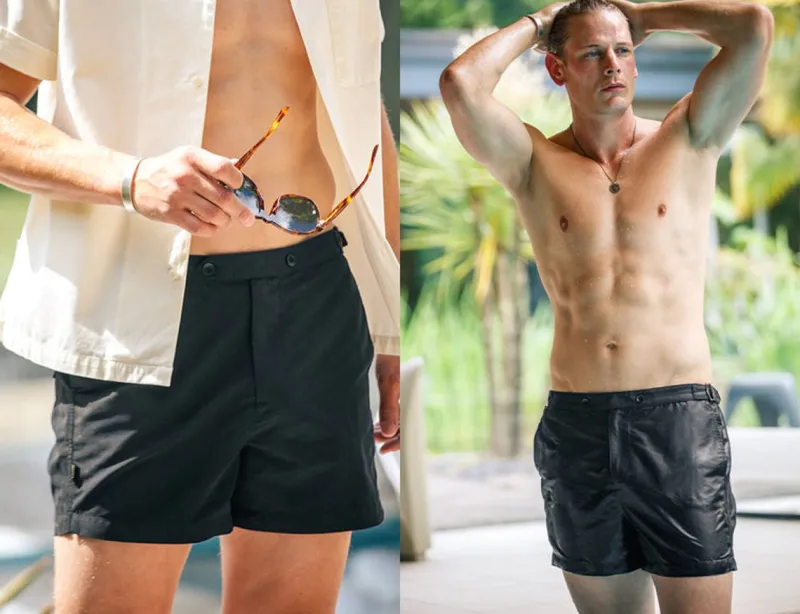 &SONS Newman Swim Shorts Black New