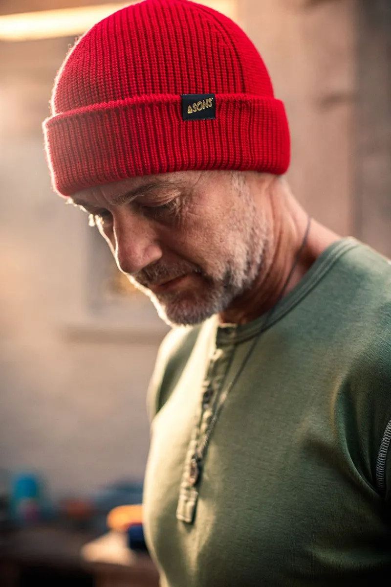 &SONS Poppy Red Atlantic Watch Cap / Beanie Best Sale