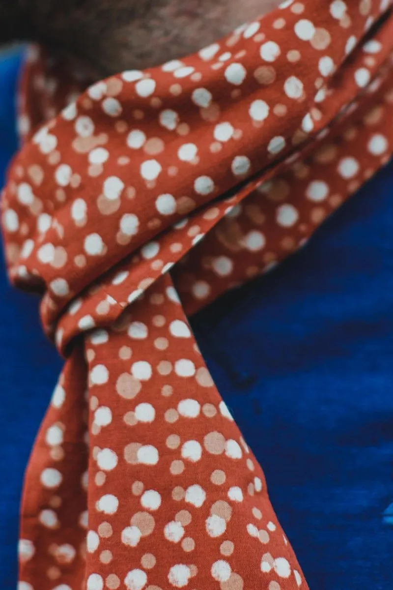 &SONS Rust Dot Japanese Scarf Fashion