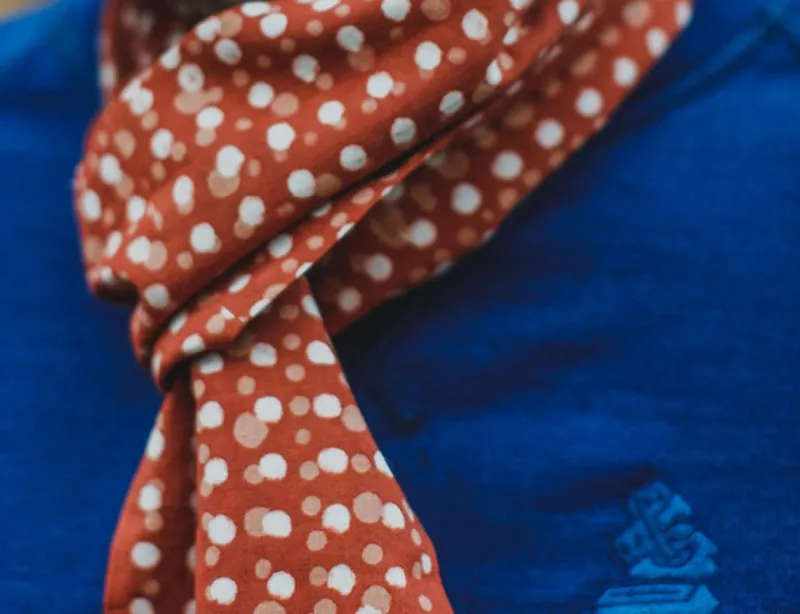 &SONS Rust Dot Japanese Scarf Fashion