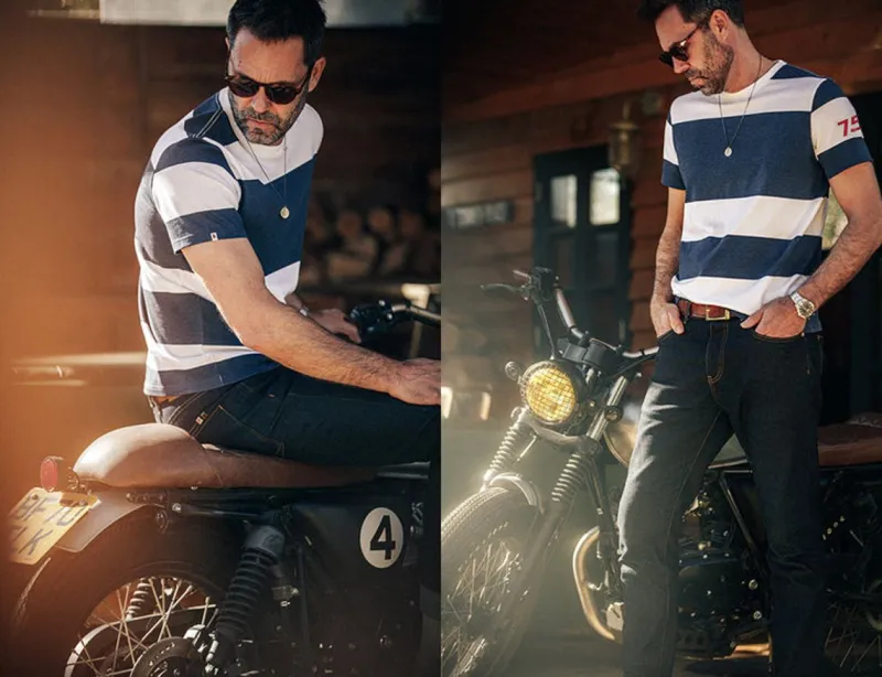 &SONS 75 T-Shirt Indigo Stripe Shop
