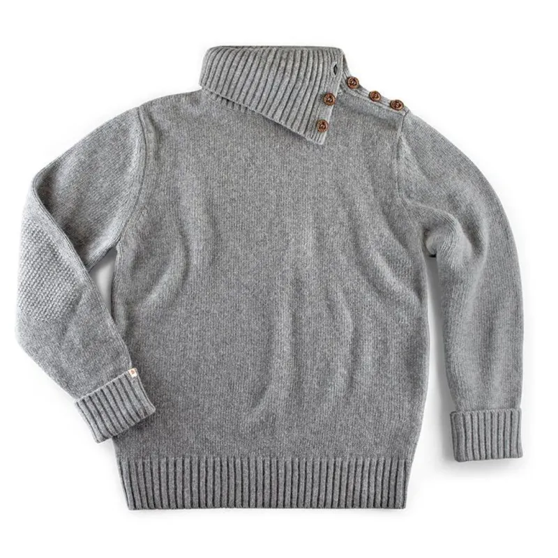 &SONS Ahab Submariner Rollneck Jumper Grey Outlet