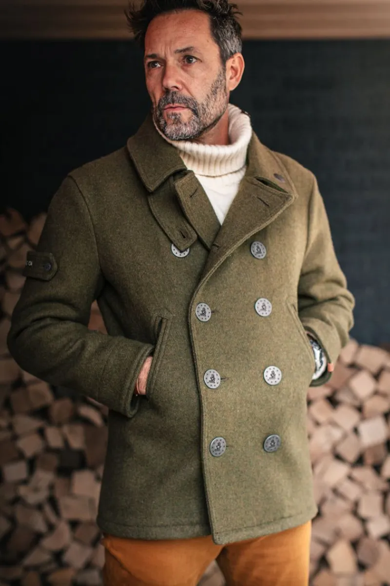 &SONS Boardwalk Peacoat Army Green Cheap