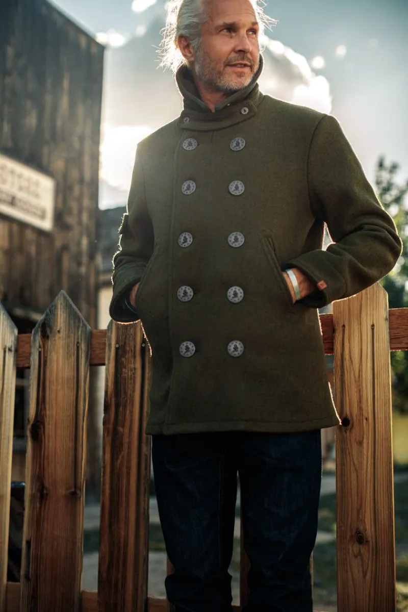 &SONS Boardwalk Peacoat Army Green Cheap