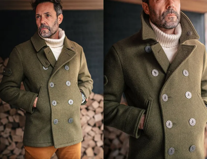 &SONS Boardwalk Peacoat Army Green Cheap
