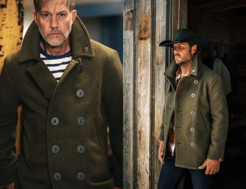 &SONS Boardwalk Peacoat Army Green Cheap
