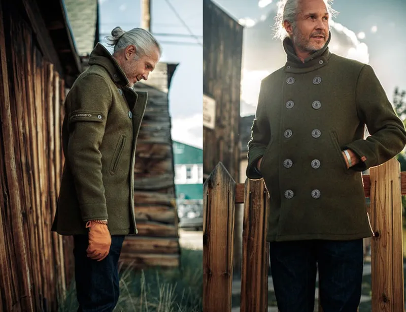 &SONS Boardwalk Peacoat Army Green Cheap