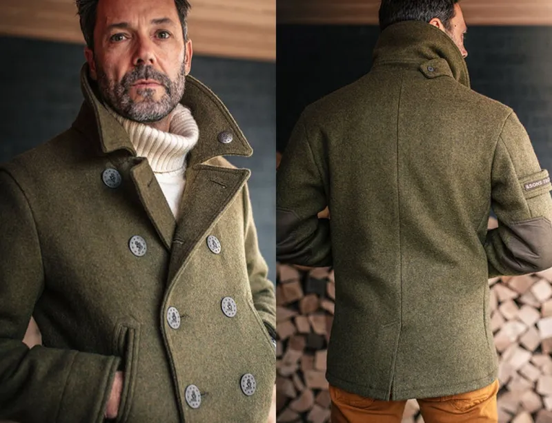 &SONS Boardwalk Peacoat Army Green Cheap