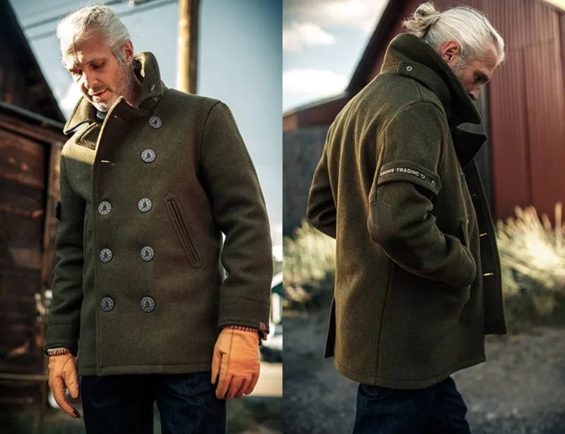 &SONS Boardwalk Peacoat Army Green Cheap