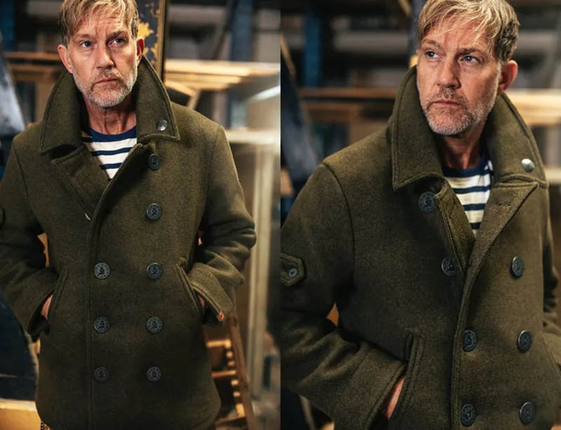 &SONS Boardwalk Peacoat Army Green Cheap