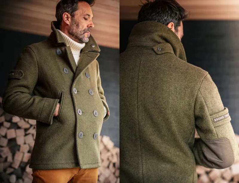 &SONS Boardwalk Peacoat Army Green Cheap