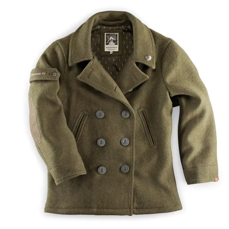 &SONS Boardwalk Peacoat Army Green Cheap