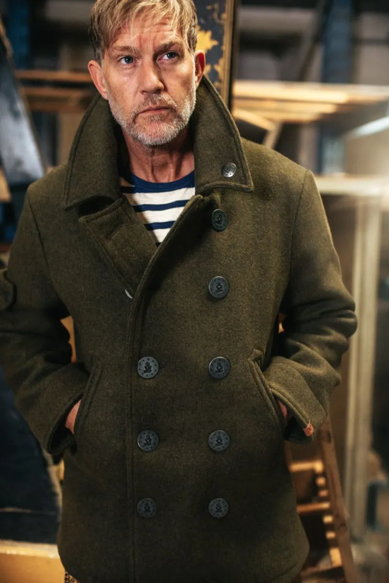 &SONS Boardwalk Peacoat Army Green Cheap
