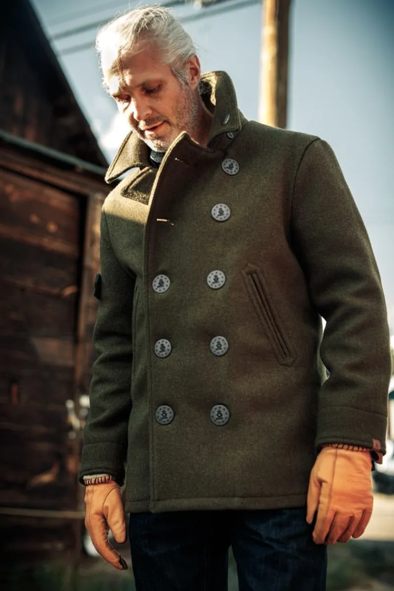 &SONS Boardwalk Peacoat Army Green Cheap