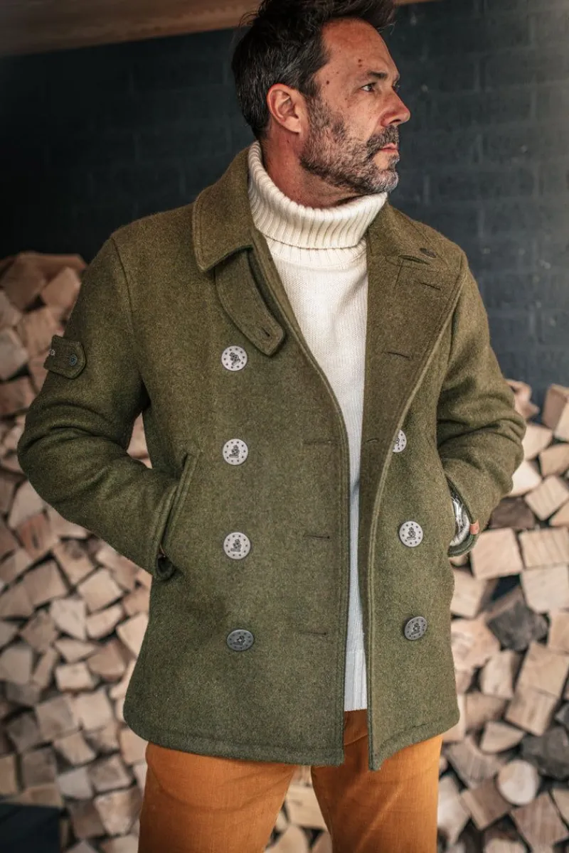 &SONS Boardwalk Peacoat Army Green Cheap