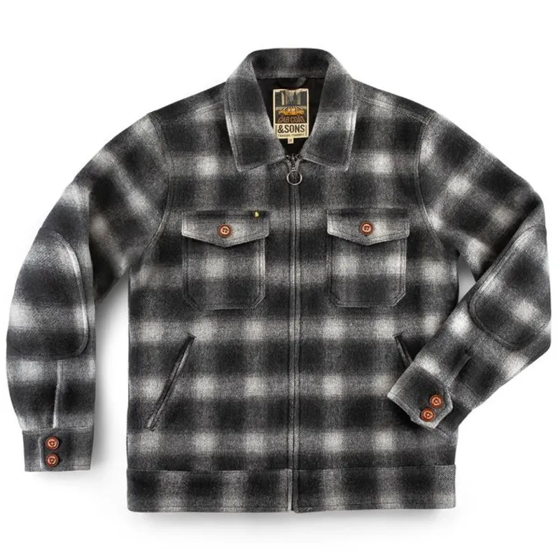 &SONS Cab Coat Grey Check New
