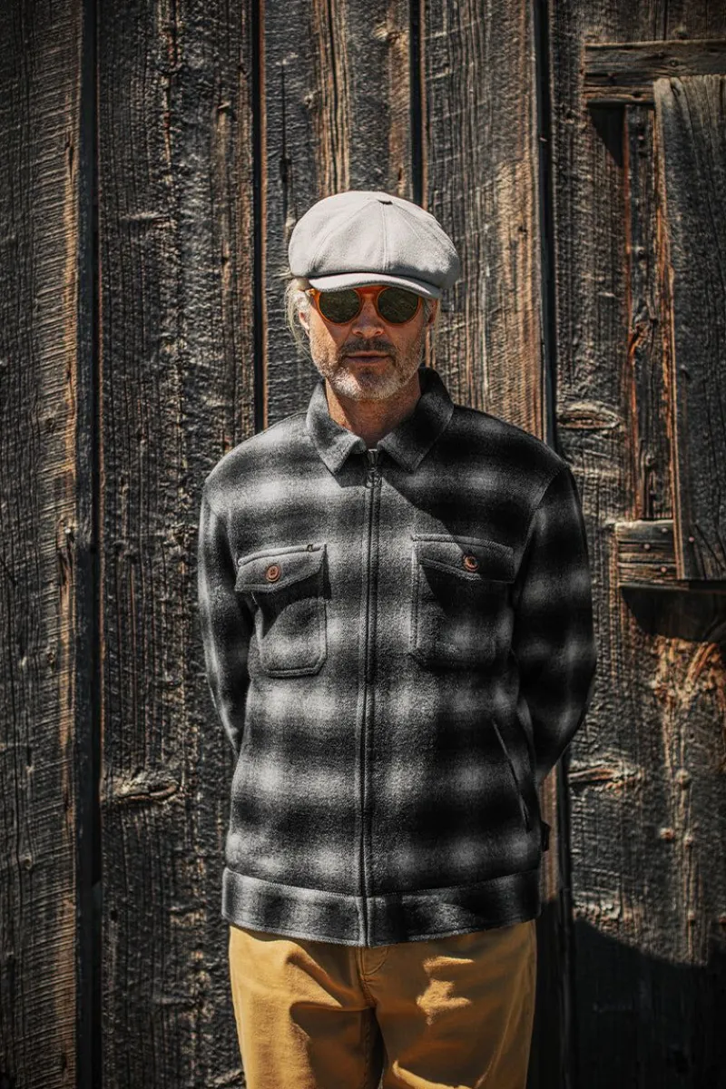 &SONS Cab Coat Grey Check New