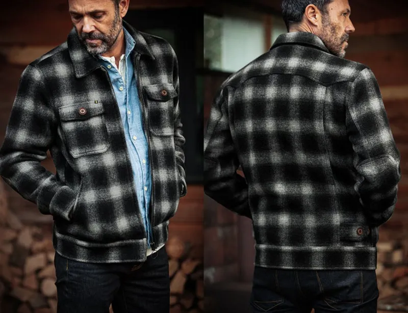 &SONS Cab Coat Grey Check New