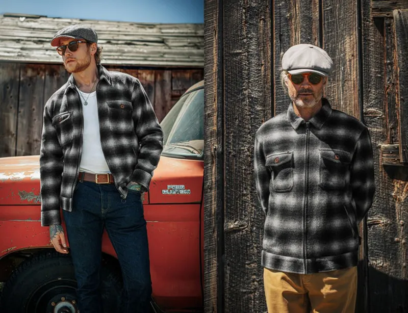 &SONS Cab Coat Grey Check New