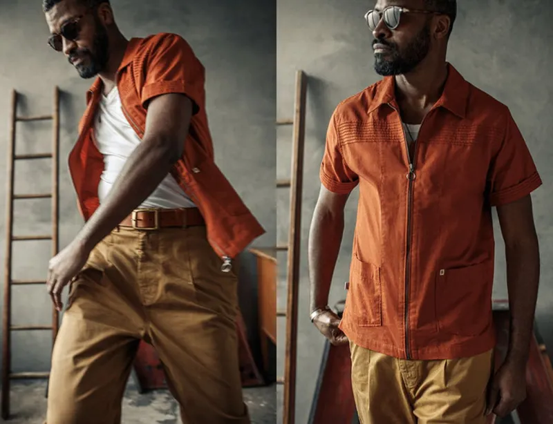 &SONS Cabana Shirt Burnt Orange Store