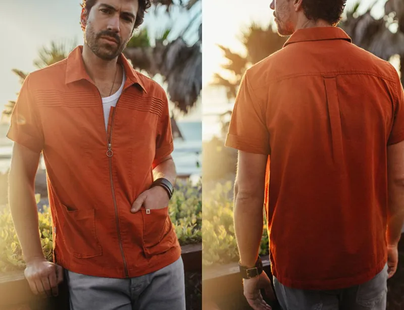 &SONS Cabana Shirt Burnt Orange Store