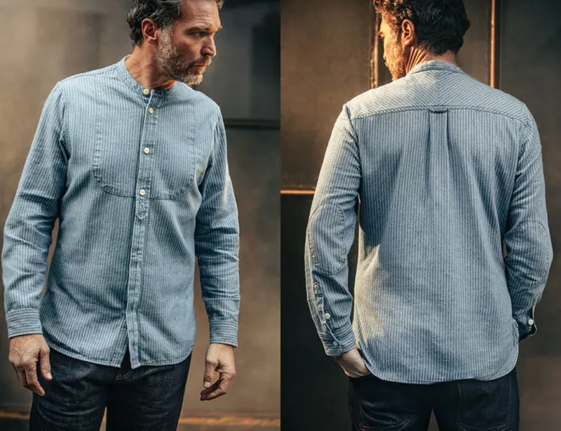 &SONS Emerson Shirt Indigo Stripe New