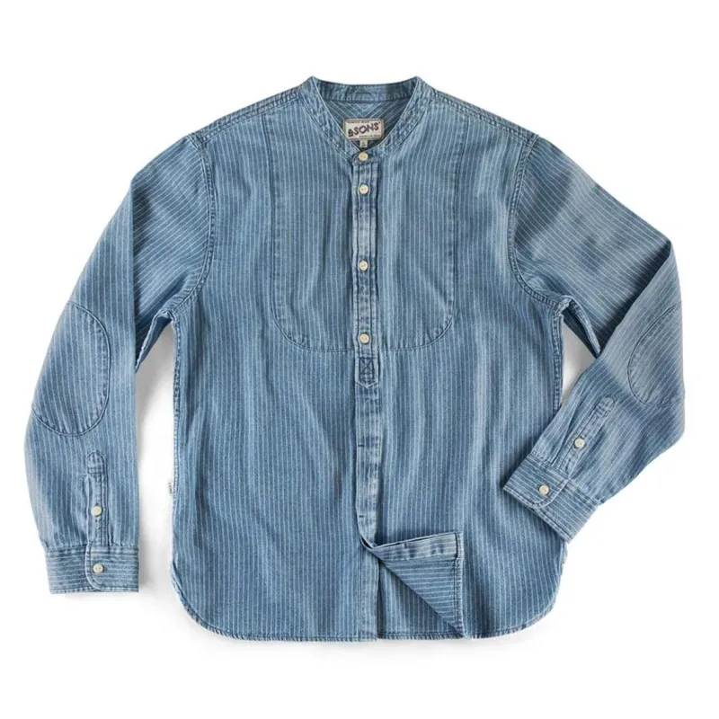 &SONS Emerson Shirt Indigo Stripe New