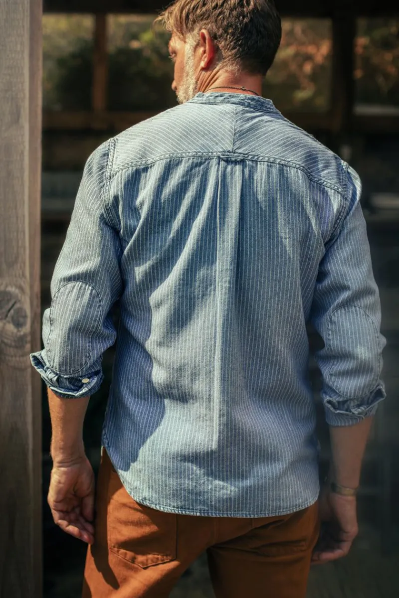 &SONS Emerson Shirt Indigo Stripe New