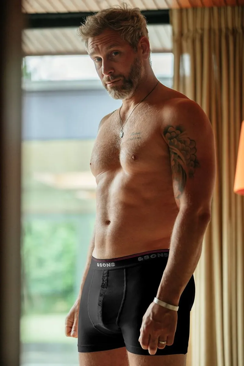 &SONS Essentials Boxer Shorts Black Sale