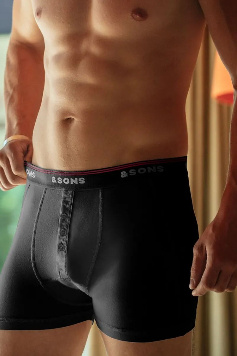 &SONS Essentials Boxer Shorts Black Sale