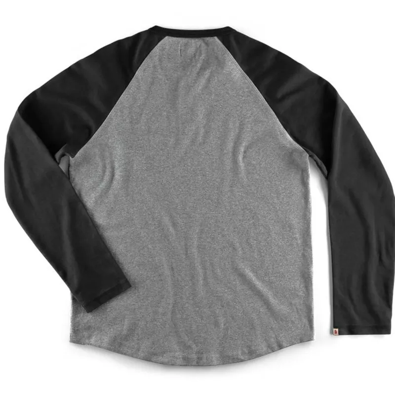 &SONS Infield Raglan Henley Shirt Grey/Charcoal Store
