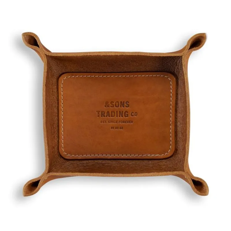 &SONS Leather Tray Tan Best