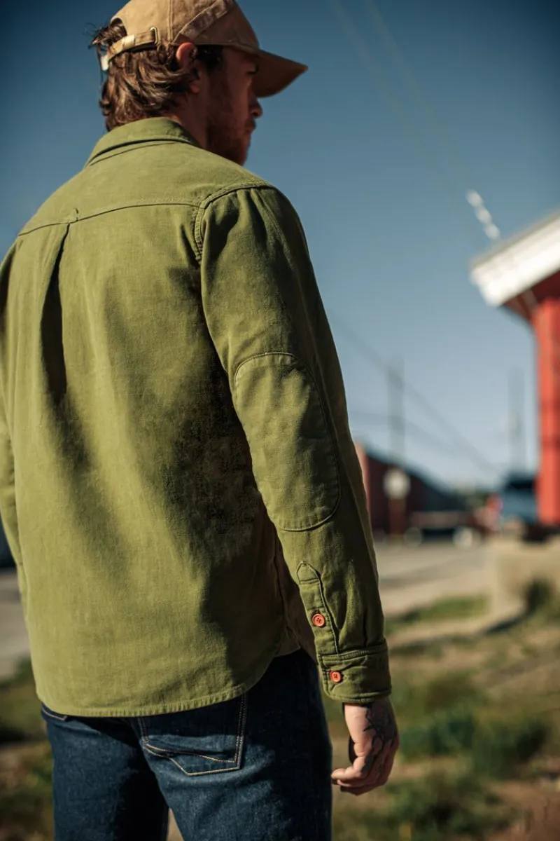 &SONS Lichen Moleskin Shirt Army Green Online