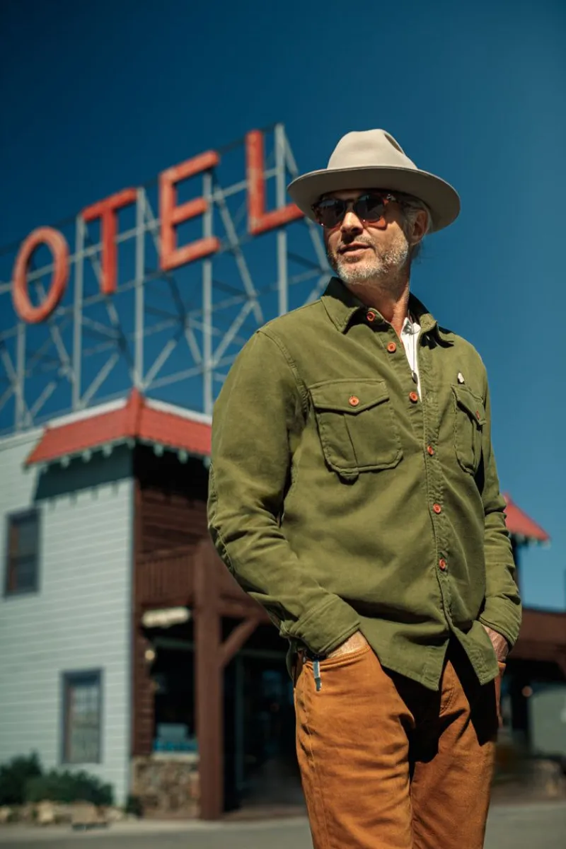 &SONS Lichen Moleskin Shirt Army Green Online